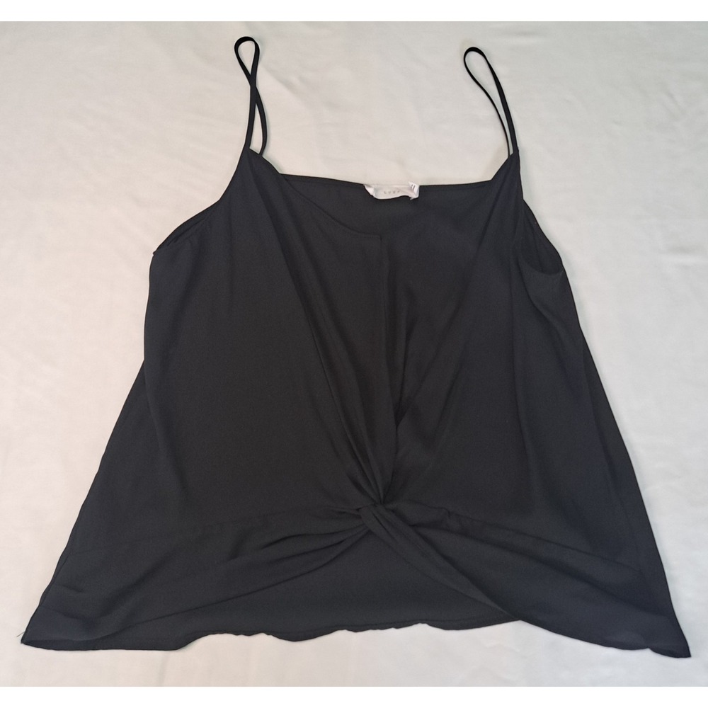 Lush S Front Knot Cropped Blk Cami Soft Grunge Edgy Polished Chic Sophisticated